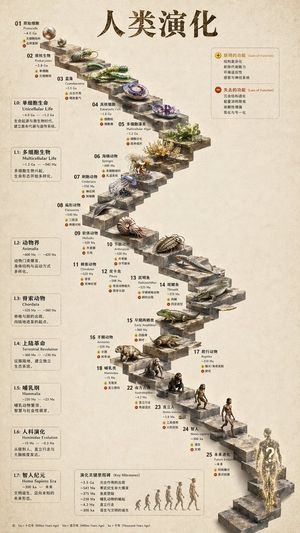 3D Stone Staircase Evolution Infographic